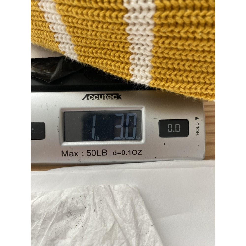 Old Navy Knit Open Cardigan Sweater Sz M Mustard Yellow Striped Cotton Blend - Picture 11 of 12